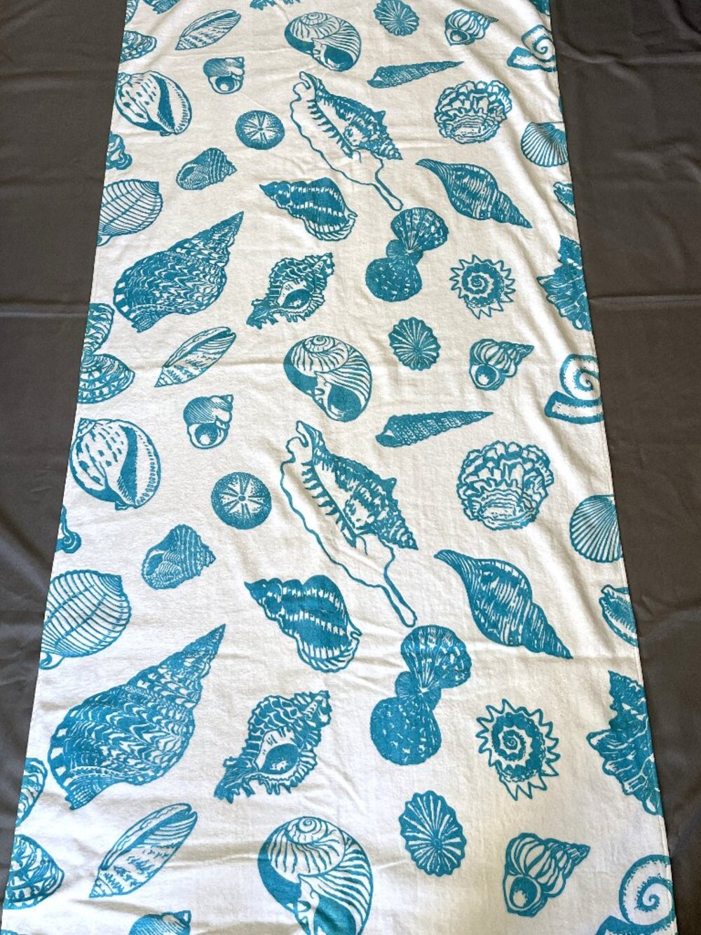 Bahama Hand Print Royal Comfort Beach Combing Blue On White 35"x70" Beach Towel